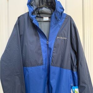 New! Columbia Glenbrook Bend Blue Rain Jacket